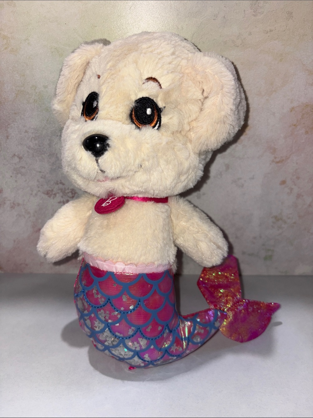 BARBIE DREAMTOPIA MER-HONEY PUPPY DOG MERMAID GLITTER STUFFED ANIMAL PLUSH TOY